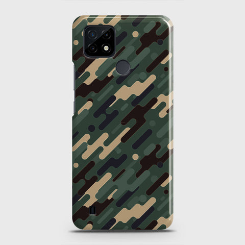 Realme C21 Cover - Camo Series 3 - Light Green Design - Matte Finish - Snap On Hard Case with LifeTime Colors Guarantee