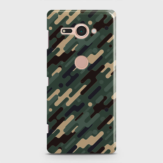 Sony Xperia XZ2 Compact Cover - Camo Series 3 - Light Green Design - Matte Finish - Snap On Hard Case with LifeTime Colors Guarantee