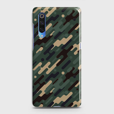 Xiaomi Mi 9 Cover - Camo Series 3 - Light Green Design - Matte Finish - Snap On Hard Case with LifeTime Colors Guarantee