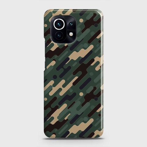 Xiaomi Mi 11 Lite Cover - Camo Series 3 - Light Green Design - Matte Finish - Snap On Hard Case with LifeTime Colors Guarantee