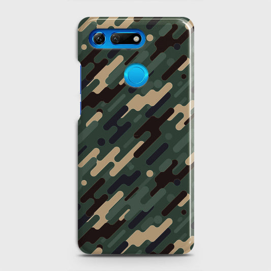 Huawei Honor View 20 Cover - Camo Series 3 - Light Green Design - Matte Finish - Snap On Hard Case with LifeTime Colors Guarantee