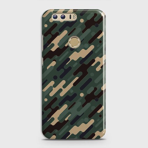 Huawei Honor 8 Cover - Camo Series 3 - Light Green Design - Matte Finish - Snap On Hard Case with LifeTime Colors Guarantee