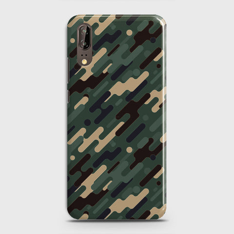 Huawei P20 Cover - Camo Series 3 - Light Green Design - Matte Finish - Snap On Hard Case with LifeTime Colors Guarantee
