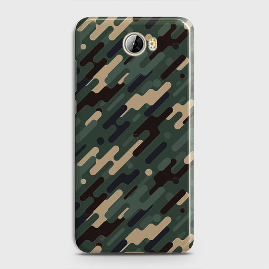 Huawei Y5 II Cover - Camo Series 3 - Light Green Design - Matte Finish - Snap On Hard Case with LifeTime Colors Guarantee