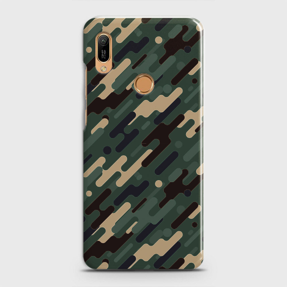 Huawei Y6 2019 Cover - Camo Series 3 - Light Green Design - Matte Finish - Snap On Hard Case with LifeTime Colors Guarantee