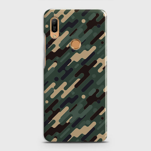 Huawei Y6 2019 Cover - Camo Series 3 - Light Green Design - Matte Finish - Snap On Hard Case with LifeTime Colors Guarantee