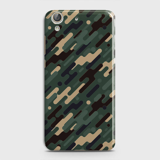 Huawei Y6 II Cover - Camo Series 3 - Light Green Design - Matte Finish - Snap On Hard Case with LifeTime Colors Guarantee