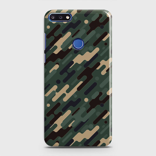 Honor 7A Cover - Camo Series 3 - Light Green Design - Matte Finish - Snap On Hard Case with LifeTime Colors Guarantee