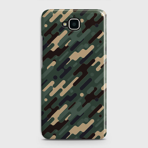 Huawei Y6 Pro 2015 Cover - Camo Series 3 - Light Green Design - Matte Finish - Snap On Hard Case with LifeTime Colors Guarantee