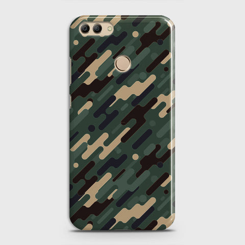 Huawei Y9 2018 Cover - Camo Series 3 - Light Green Design - Matte Finish - Snap On Hard Case with LifeTime Colors Guarantee