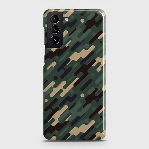 Samsung Galaxy S21 Plus 5G Cover - Camo Series 3 - Light Green Design - Matte Finish - Snap On Hard Case with LifeTime Colors Guarantee
