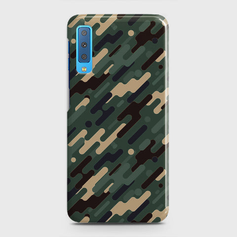 Samsung Galaxy A7 2018 Cover - Camo Series 3 - Light Green Design - Matte Finish - Snap On Hard Case with LifeTime Colors Guarantee