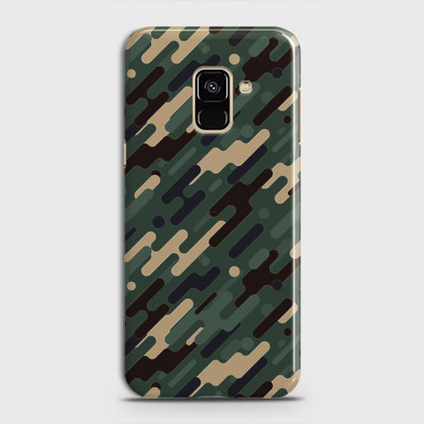 Samsung Galaxy A8 2018 Cover - Camo Series 3 - Light Green Design - Matte Finish - Snap On Hard Case with LifeTime Colors Guarantee