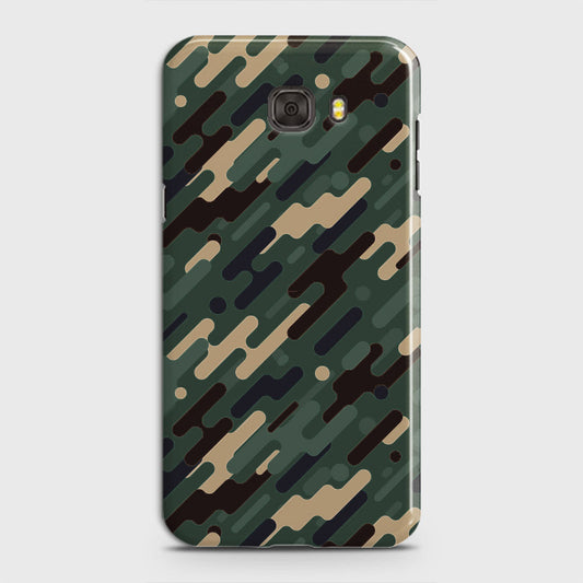 Samsung Galaxy C7 Pro Cover - Camo Series 3 - Light Green Design - Matte Finish - Snap On Hard Case with LifeTime Colors Guarantee