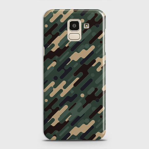 Samsung Galaxy J6 2018 Cover - Camo Series 3 - Light Green Design - Matte Finish - Snap On Hard Case with LifeTime Colors Guarantee