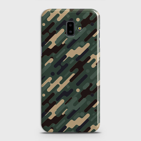 Samsung Galaxy J6 Plus 2018 Cover - Camo Series 3 - Light Green Design - Matte Finish - Snap On Hard Case with LifeTime Colors Guarantee
