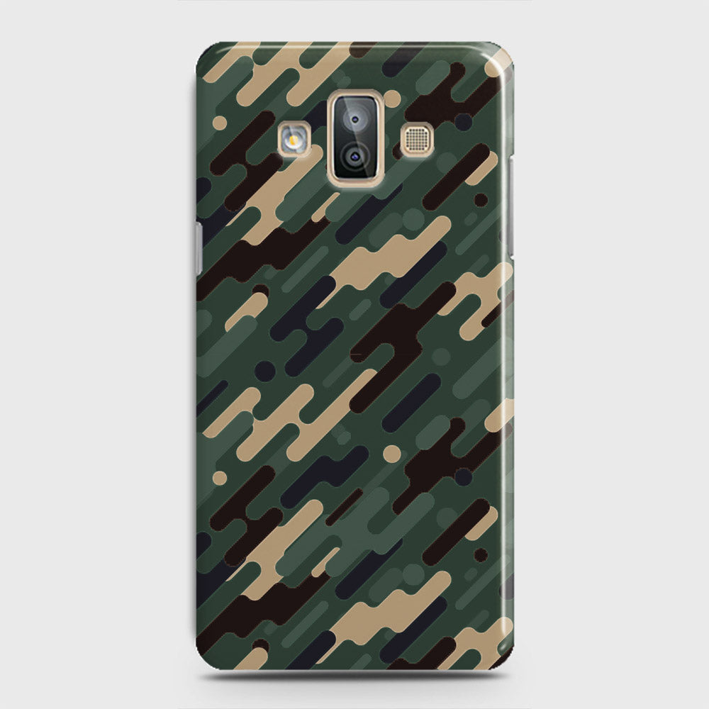 Samsung Galaxy J7 Duo Cover - Camo Series 3 - Light Green Design - Matte Finish - Snap On Hard Case with LifeTime Colors Guarantee