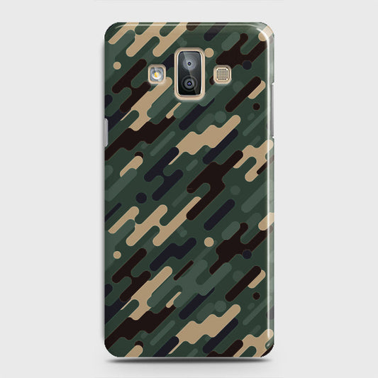 Samsung Galaxy J7 Duo Cover - Camo Series 3 - Light Green Design - Matte Finish - Snap On Hard Case with LifeTime Colors Guarantee