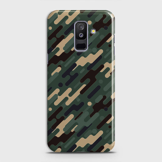 Samsung Galaxy J8 2018 Cover - Camo Series 3 - Light Green Design - Matte Finish - Snap On Hard Case with LifeTime Colors Guarantee