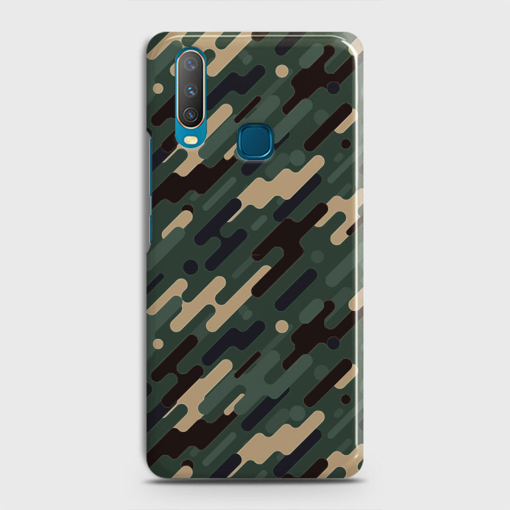 Vivo Y12 Cover - Camo Series 3 - Light Green Design - Matte Finish - Snap On Hard Case with LifeTime Colors Guarantee
