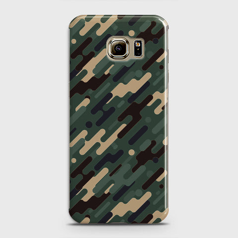 Samsung Galaxy S6 Edge Cover - Camo Series 3 - Light Green Design - Matte Finish - Snap On Hard Case with LifeTime Colors Guarantee