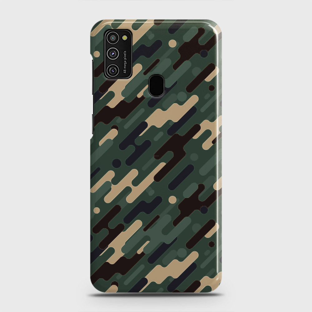 Samsung Galaxy M21 Cover - Camo Series 3 - Light Green Design - Matte Finish - Snap On Hard Case with LifeTime Colors Guarantee