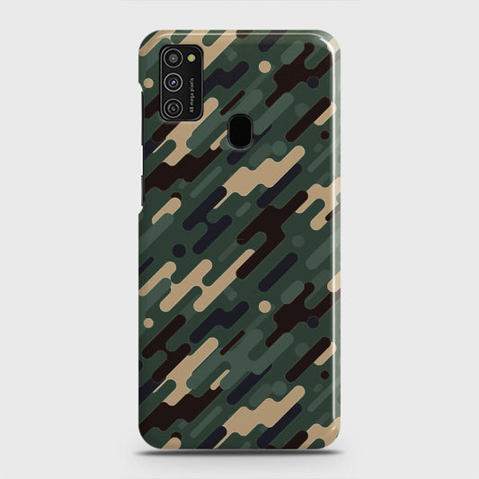 Samsung Galaxy M21 Cover - Camo Series 3 - Light Green Design - Matte Finish - Snap On Hard Case with LifeTime Colors Guarantee