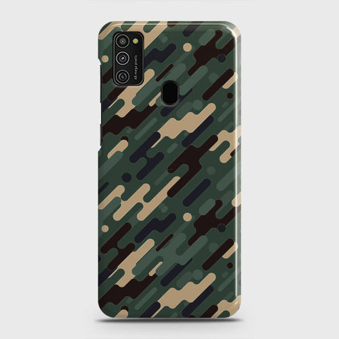 Samsung Galaxy M21 Cover - Camo Series 3 - Light Green Design - Matte Finish - Snap On Hard Case with LifeTime Colors Guarantee