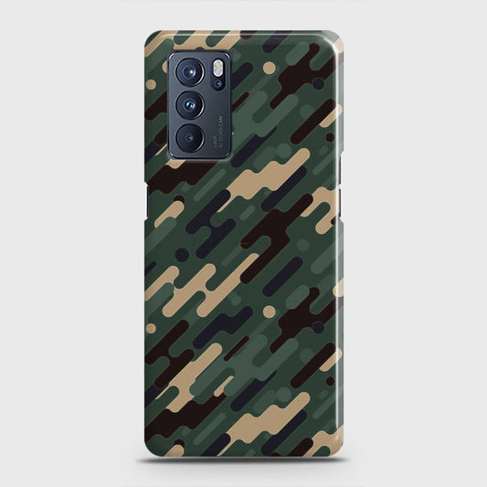 Oppo Reno 6 Pro 5G Cover - Camo Series 3 - Light Green Design - Matte Finish - Snap On Hard Case with LifeTime Colors Guarantee
