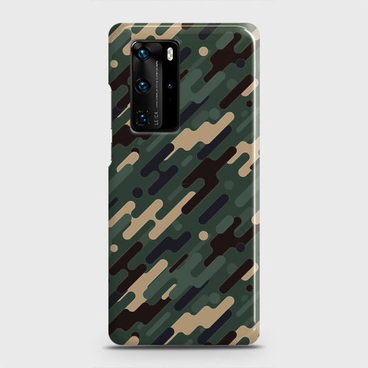 Huawei P40 Pro Cover - Camo Series 3 - Light Green Design - Matte Finish - Snap On Hard Case with LifeTime Colors Guarantee