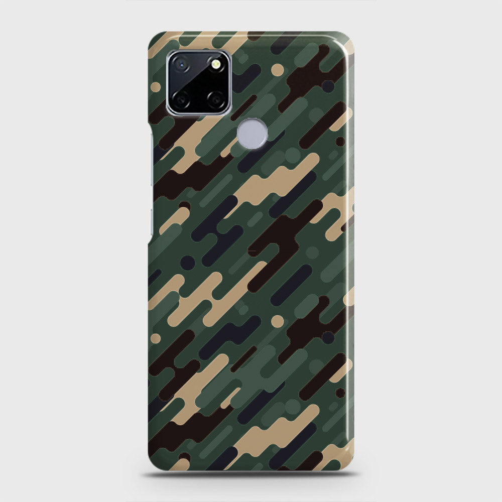 Realme Narzo 30A Cover - Camo Series 3 - Light Green Design - Matte Finish - Snap On Hard Case with LifeTime Colors Guarantee