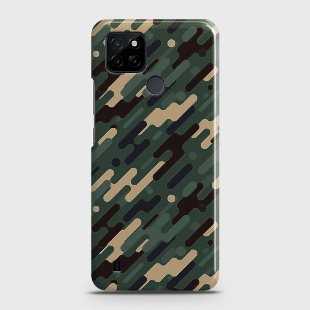 Realme C25Y Cover - Camo Series 3 - Light Green Design - Matte Finish - Snap On Hard Case with LifeTime Colors Guarantee