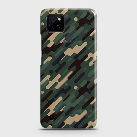Realme C25Y Cover - Camo Series 3 - Light Green Design - Matte Finish - Snap On Hard Case with LifeTime Colors Guarantee