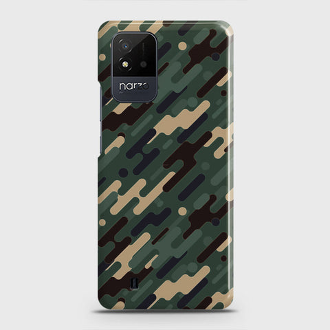 Realme Narzo 50i Cover - Camo Series 3 - Light Green Design - Matte Finish - Snap On Hard Case with LifeTime Colors Guarantee