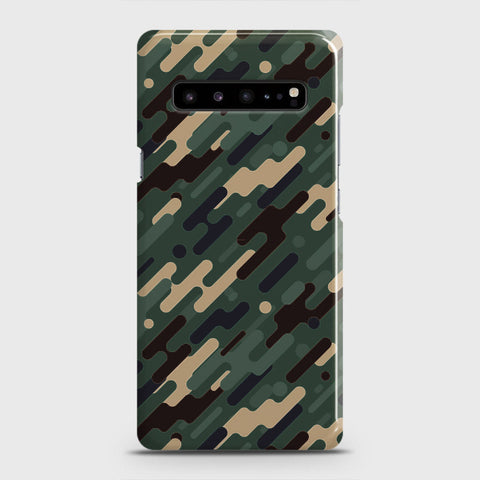 Samsung Galaxy S10 5G Cover - Camo Series 3 - Light Green Design - Matte Finish - Snap On Hard Case with LifeTime Colors Guarantee