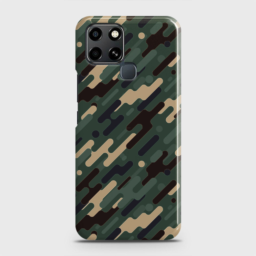 Infinix Smart 6 Cover - Camo Series 3 - Light Green Design - Matte Finish - Snap On Hard Case with LifeTime Colors Guarantee