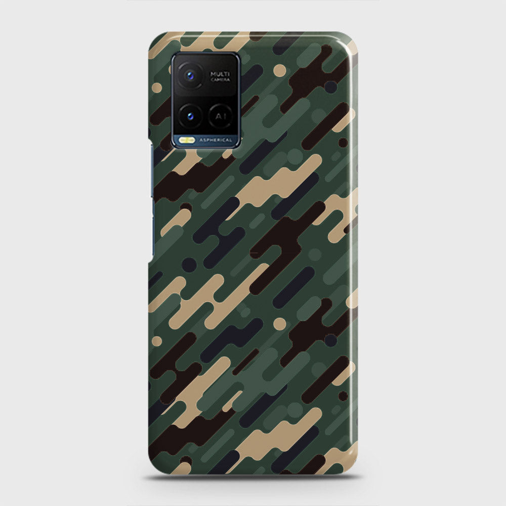 Vivo Y33s Cover - Camo Series 3 - Light Green Design - Matte Finish - Snap On Hard Case with LifeTime Colors Guarantee
