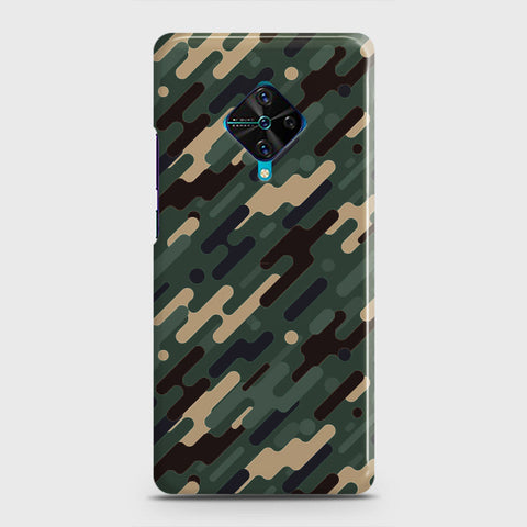 Vivo S1 Pro  Cover - Camo Series 3 - Light Green Design - Matte Finish - Snap On Hard Case with LifeTime Colors Guarantee