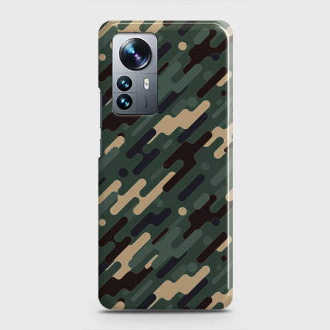 Xiaomi 12 Cover - Camo Series 3 - Light Green Design - Matte Finish - Snap On Hard Case with LifeTime Colors Guarantee