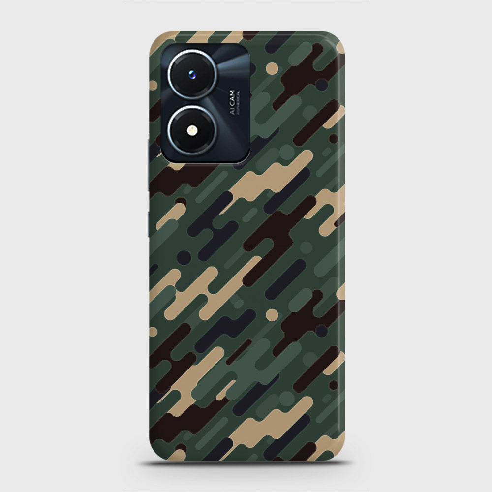 Vivo Y02s Cover - Camo Series 3 - Light Green Design - Matte Finish - Snap On Hard Case with LifeTime Colors Guarantee