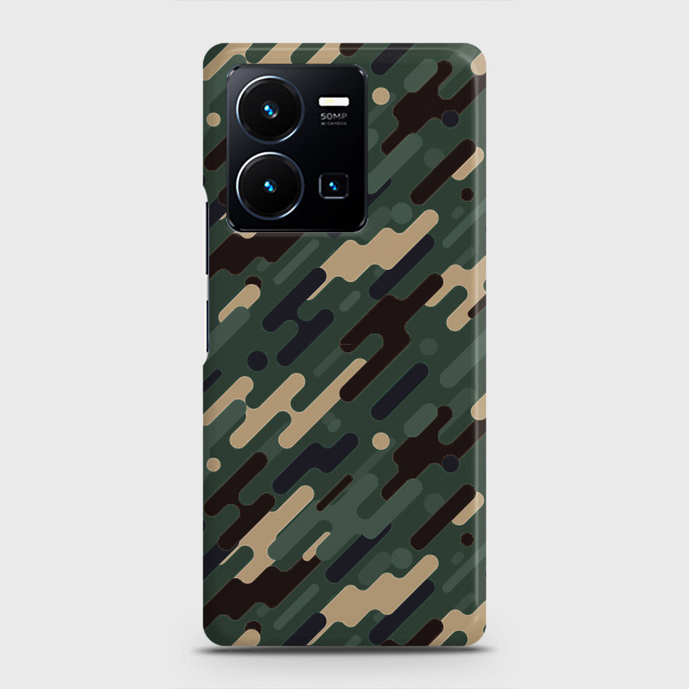 Vivo Y35 Cover - Camo Series 3 - Light Green Design - Matte Finish - Snap On Hard Case with LifeTime Colors Guarantee