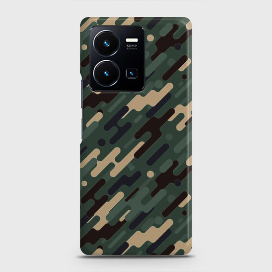 Vivo Y35 Cover - Camo Series 3 - Light Green Design - Matte Finish - Snap On Hard Case with LifeTime Colors Guarantee