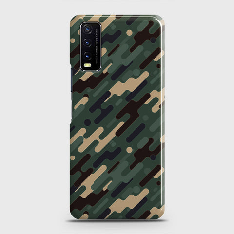 Vivo Y20i  Cover - Camo Series 3 - Light Green Design - Matte Finish - Snap On Hard Case with LifeTime Colors Guarantee