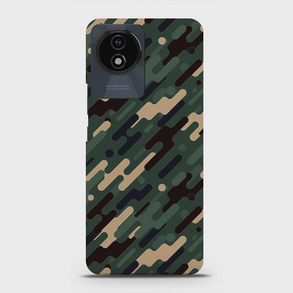 Vivo Y02 Cover - Camo Series 3 - Light Green Design - Matte Finish - Snap On Hard Case with LifeTime Colors Guarantee