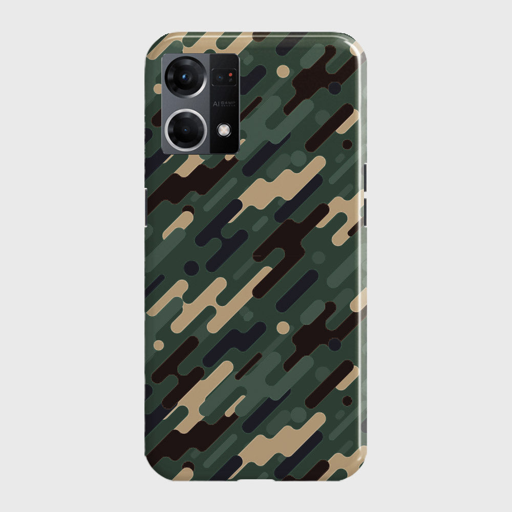 Oppo F21 Pro 4G Cover - Camo Series 3 - Light Green Design - Matte Finish - Snap On Hard Case with LifeTime Colors Guarantee
