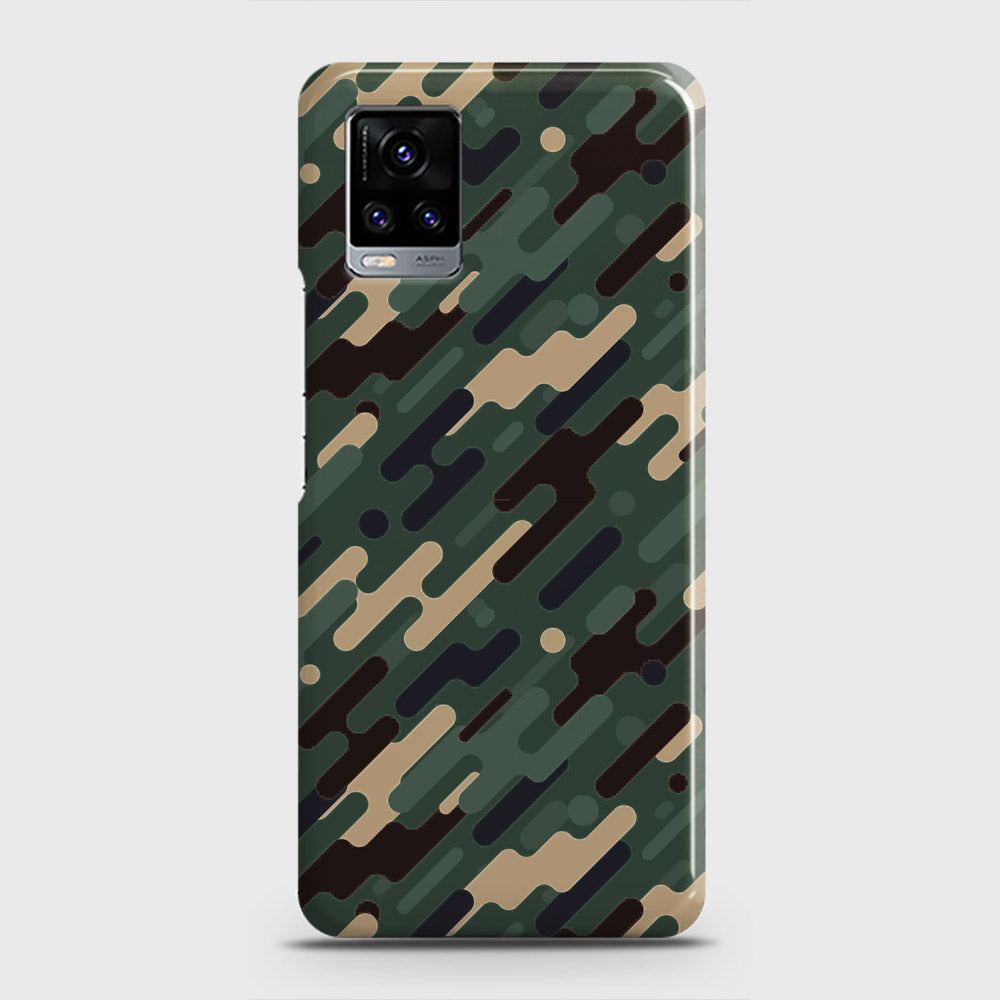 Vivo V20  Cover - Camo Series 3 - Light Green Design - Matte Finish - Snap On Hard Case with LifeTime Colors Guarantee