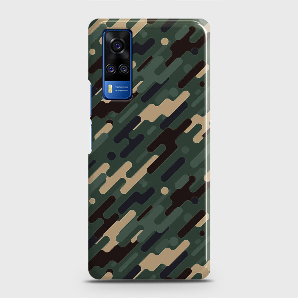 Vivo Y51 2020  Cover - Camo Series 3 - Light Green Design - Matte Finish - Snap On Hard Case with LifeTime Colors Guarantee