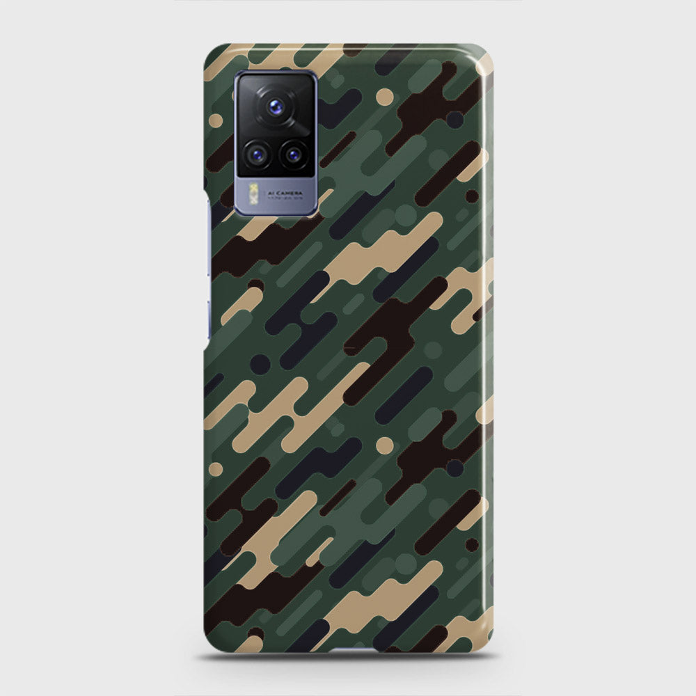 Vivo X60 Pro  Cover - Camo Series 3 - Light Green Design - Matte Finish - Snap On Hard Case with LifeTime Colors Guarantee