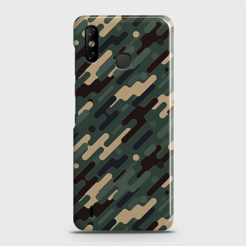 Infinix Smart 4 Cover - Camo Series 3 - Light Green Design - Matte Finish - Snap On Hard Case with LifeTime Colors Guarantee