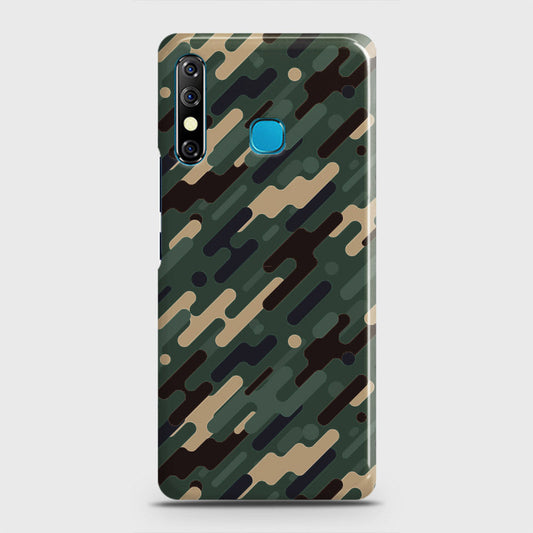 Infinix Hot 8 Cover - Camo Series 3 - Light Green Design - Matte Finish - Snap On Hard Case with LifeTime Colors Guarantee